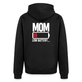 Batterie de maman faible - Veste à capuche bio Premium Unisexe - noir - Dos - Nico (187cm)