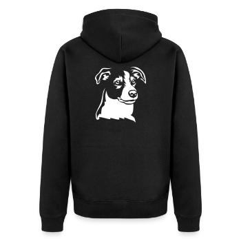 Jack Russell Terrier Head "Black Edition" - Unisex Premium Organic Zip Hoodie - black - Back - Nico (187cm)