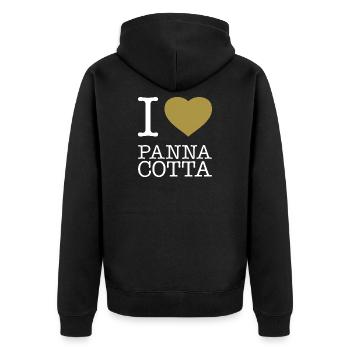 I LOVE PANNA COTTA - Unisex Premium Organic Zip Hoodie - black - Back - Nico (187cm)