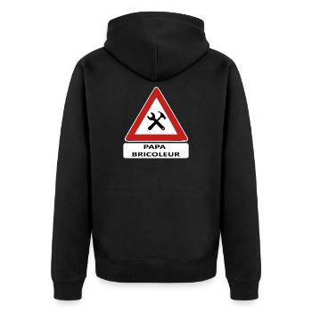 Papa bricoleur - Veste à capuche bio Premium Unisexe - noir - Dos - Nico (187cm)