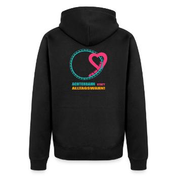 Roller coaster instead of everyday mania - Unisex Premium Organic Zip Hoodie - black - Back - Nico (187cm)