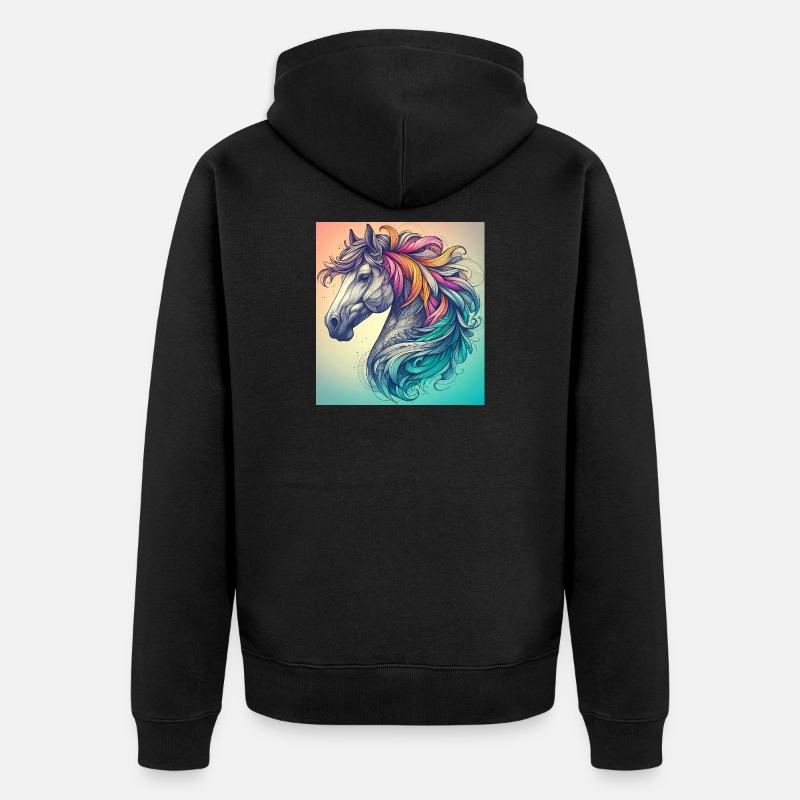 cheval - Veste à capuche bio Premium Unisexe - noir