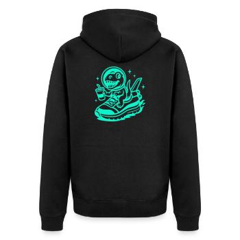 Space Fun Saurus Junior - Unisex Premium Organic Zip Hoodie - black - Back - Nico (187cm)