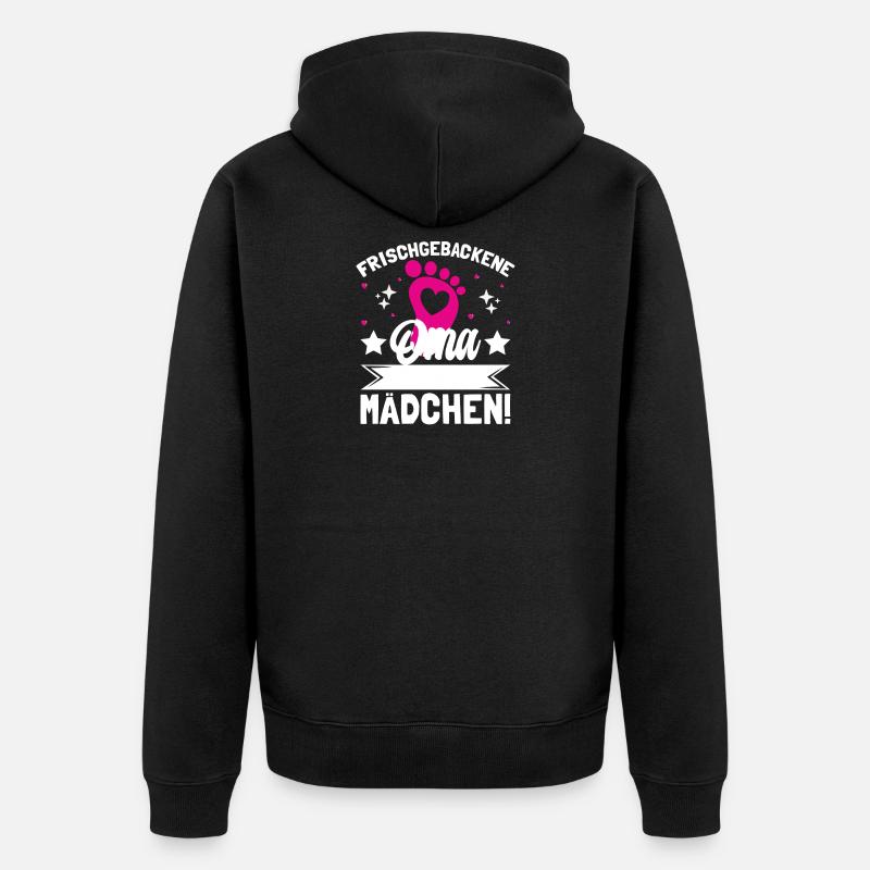 Nouvelle mamie C’est une fille ! - Veste à capuche bio Premium Unisexe - noir