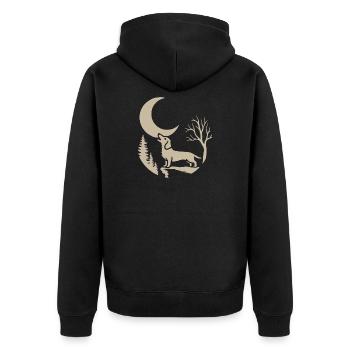 qui hurle avec le teckel - Veste à capuche bio Premium Unisexe - noir - Dos - Nico (187cm)