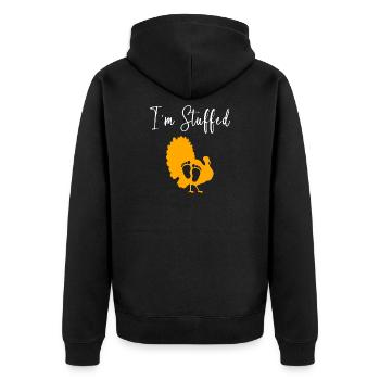 Thanksgiving Gender Reveal Mom-to-be - Unisex Premium Organic Zip Hoodie - black - Back - Nico (187cm)