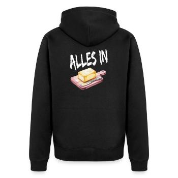 Butterblock Art de la cuisine - Veste à capuche bio Premium Unisexe - noir - Dos - Nico (187cm)