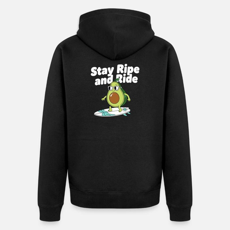 Rester mûr Surf Avocado - Veste à capuche bio Premium Unisexe - noir