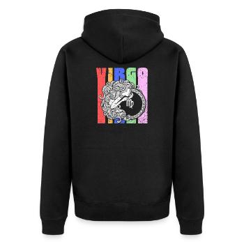 Symbole du signe du zodiaque Vierge - Mandala astrologique - Veste à capuche bio Premium Unisexe - noir - Dos - Nico (187cm)