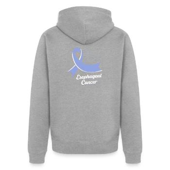 Cancer Esophagus Chemo Cancer Survivor - Unisex Premium Organic Zip Hoodie - heather grey - Back - Nico (187cm)