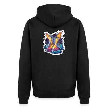 Laboratoire Geek Éducatif Expérience de la pluie de météores Quadrantide - Veste à capuche bio Premium Unisexe - noir - Dos - Nico (187cm)