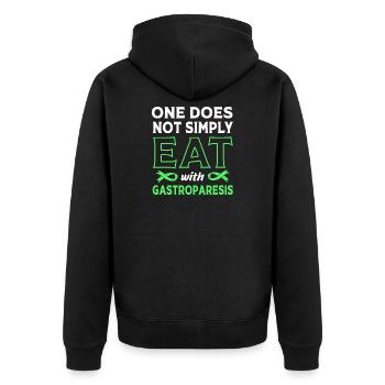 Gastroparese - Unisex Premium Bio Zip Hoodie - Schwarz - Hinten - Nico (187cm)