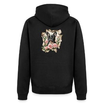 Bouledogue français - Veste à capuche bio Premium Unisexe - noir - Dos - Nico (187cm)