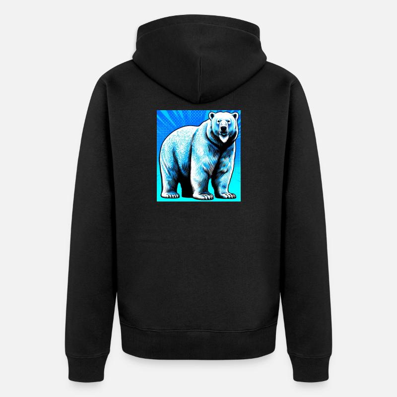 ours blanc - Veste à capuche bio Premium Unisexe - noir