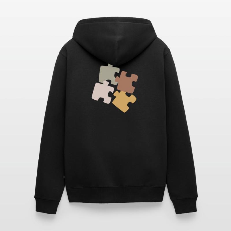 Variété de Patchwork de Puzzles Veste à capuche bio Premium Unisexe