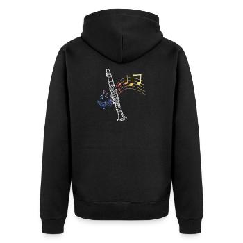 Clarinet Sheet Music Clarinetist Musician - Unisex Premium Organic Zip Hoodie - black - Back - Nico (187cm)