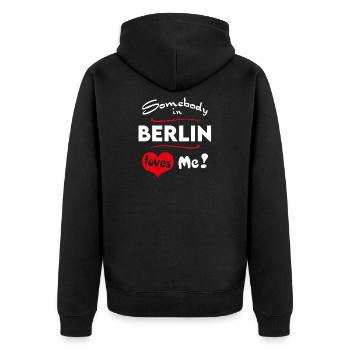 Berlin Stadt Ville Urbaine T-shirt Ville Heimatliebe - Veste à capuche bio Premium Unisexe - noir - Dos - Nico (187cm)
