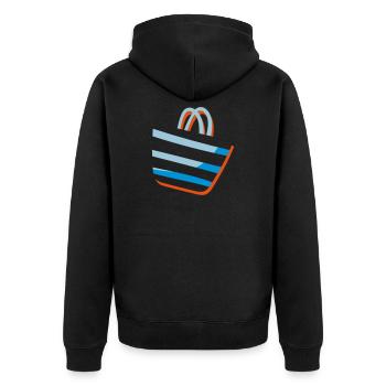 Sac de plage Clipart - Idée cadeau Logoidee - Veste à capuche bio Premium Unisexe - noir - Dos - Nico (187cm)