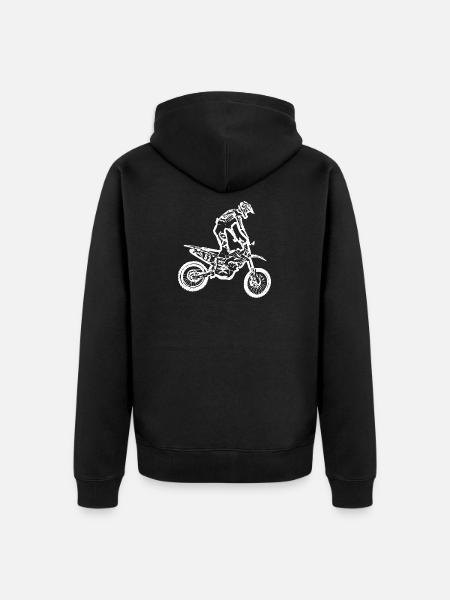 enduro white - Unisex Premium Organic Zip Hoodie - black