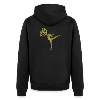 gymnastics - Unisex Premium Organic Zip Hoodie - black - Back - Nico (187cm)