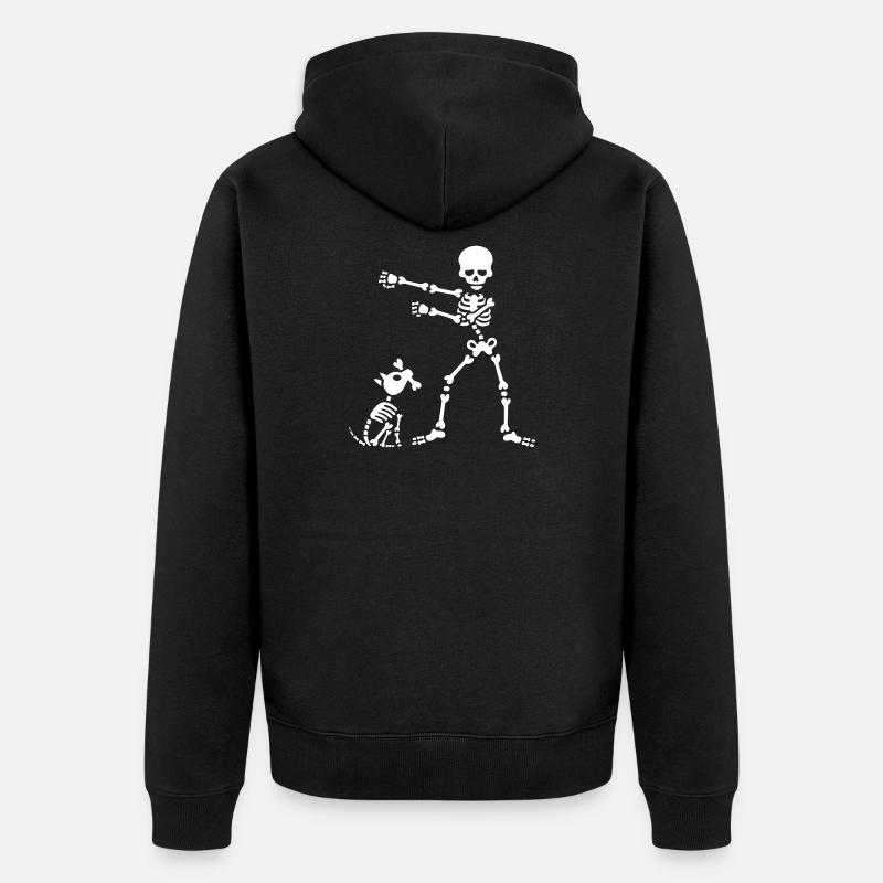 Flossing floss like a boss squelette chien danse - Veste à capuche bio Premium Unisexe - noir