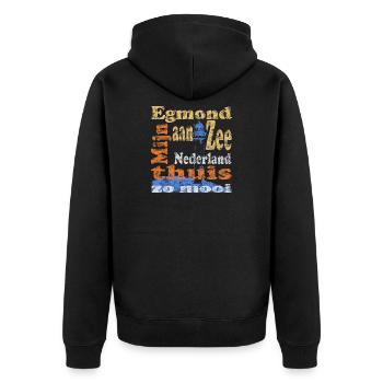 Egmond aan Zee Holland - Unisex Premium Bio Zip Hoodie - Schwarz - Hinten - Nico (187cm)