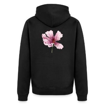 blume - Unisex Premium Bio Zip Hoodie - Schwarz - Hinten - Nico (187cm)