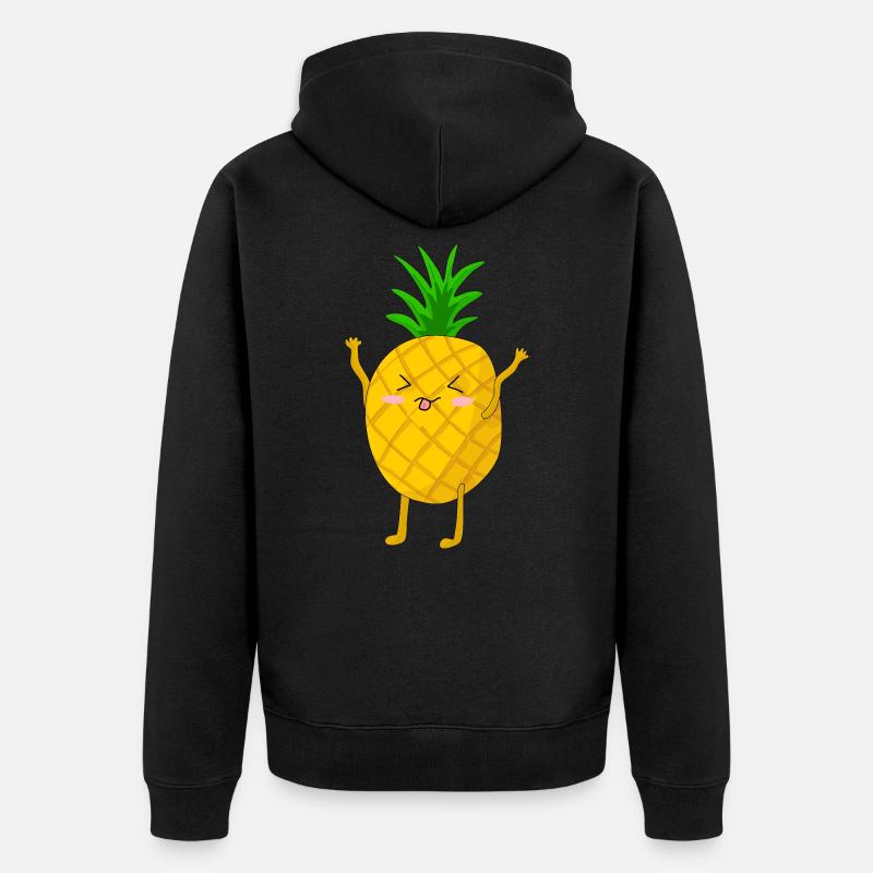 Drôle d’ananas joyeux - Veste à capuche bio Premium Unisexe - noir