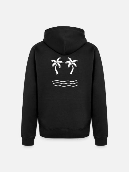 Palm Tree White - Unisex Premium Organic Zip Hoodie - black