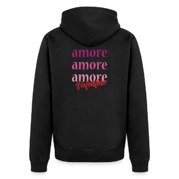 t-shirt amour Saint-Valentin amour Liebe amour amor - Veste à capuche bio Premium Unisexe - noir - Dos - Nico (187cm)