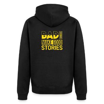 Les mauvais choix font de bonnes histoires - Veste à capuche bio Premium Unisexe - noir - Dos - Nico (187cm)