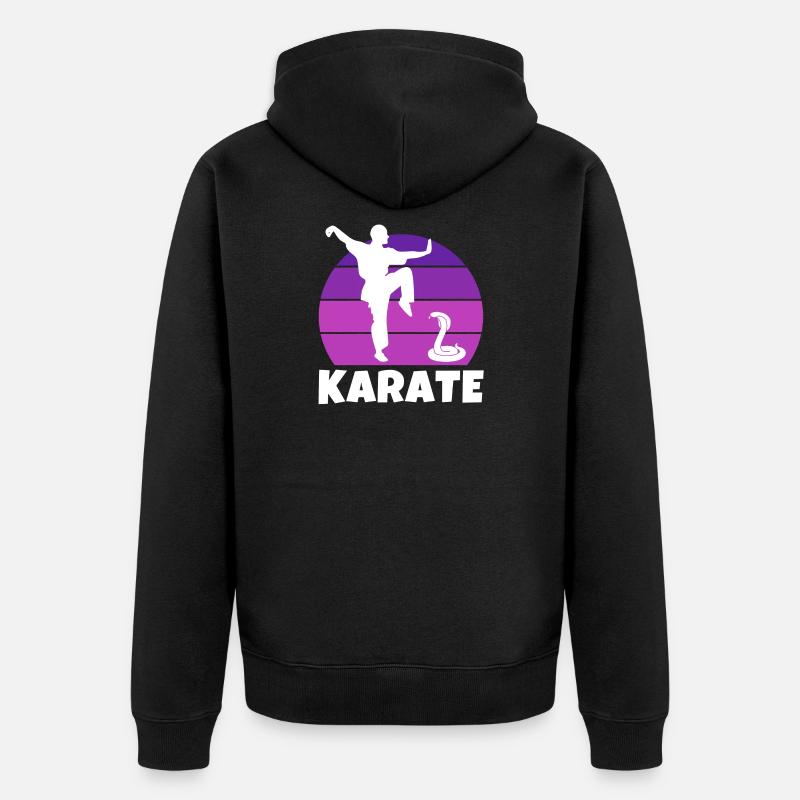 karaté, karatéka, karaté sport - Veste à capuche bio Premium Unisexe - noir