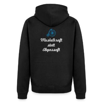 Rad Retro Vintage Fahrrad Radfahrer Fan Klima - Unisex Premium Bio Zip Hoodie - Schwarz - Hinten - Nico (187cm)
