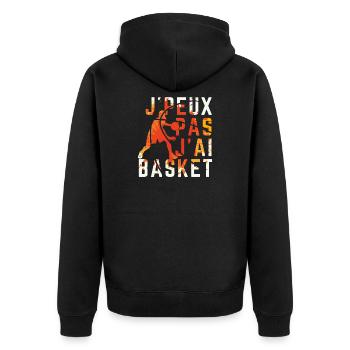 J peux pas j ai Basket - Veste à capuche bio Premium Unisexe - noir - Dos - Nico (187cm)