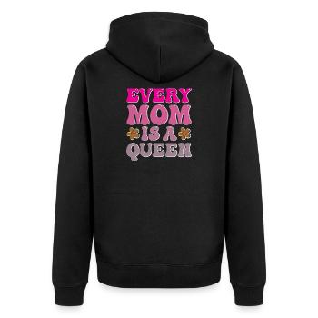 Every Mom is a Queen - Unisex Premium Organic Zip Hoodie - black - Back - Nico (187cm)