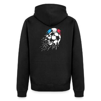 Logo de l’explosion du ballon de l’équipe de France - Veste à capuche bio Premium Unisexe - noir - Dos - Nico (187cm)