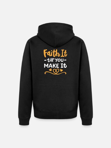 Christlicher Glaube Inspirierend - Unisex Premium Bio Zip Hoodie - Schwarz