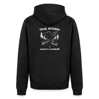 Course sur sentier - Tapis roulant de la nature - Veste à capuche bio Premium Unisexe - noir - Dos - Nico (187cm)