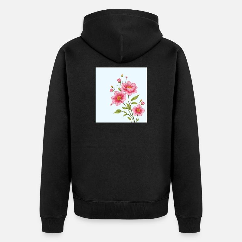 Fleur - Veste à capuche bio Premium Unisexe - noir