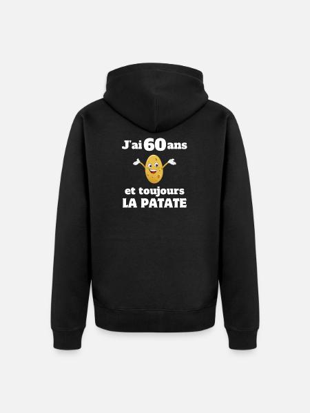 Compleanno, 60 Anni, 60 Anni - Felpa con cappuccio ecologica premium unisex - nero