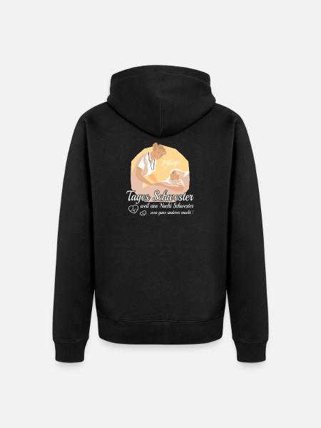 Day Sister - Unisex Premium Organic Zip Hoodie - black