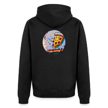Pizza Slice Skateboard Graffiti - Unisex Premium Bio Zip Hoodie - Schwarz - Hinten - Nico (187cm)