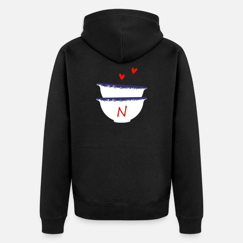 Lettre n bols breton - Veste à capuche bio Premium Unisexe - noir