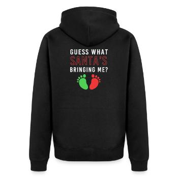 Werdender Papa werdende Väter Weihnachten - Unisex Premium Bio Zip Hoodie - Schwarz - Hinten - Nico (187cm)