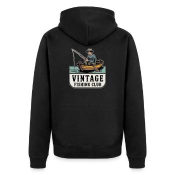 Motif de pêcheur rétro - Veste à capuche bio Premium Unisexe - noir - Dos - Nico (187cm)