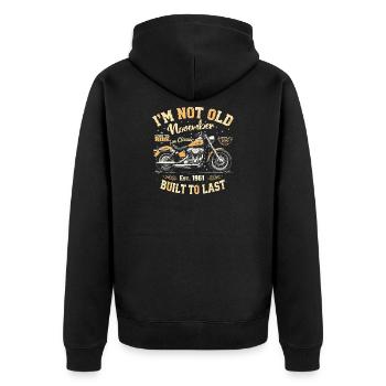 Vintage car built in 1961 born Vintage Birthday - Unisex Premium Organic Zip Hoodie - black - Back - Nico (187cm)