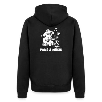 Musique de patte au feu de camp - Veste à capuche bio Premium Unisexe - noir - Dos - Nico (187cm)
