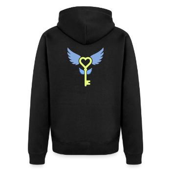 Clé du cœur | Symbole de l’amour et de la romance - Veste à capuche bio Premium Unisexe - noir - Dos - Nico (187cm)