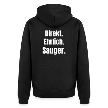 Directly Honest Sucker Statement - Unisex Premium Organic Zip Hoodie - black - Back - Nico (187cm)
