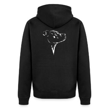 American Staffordshire Terrier Silhouette Wilsigns - Unisex Premium Bio Zip Hoodie - Schwarz - Hinten - Nico (187cm)